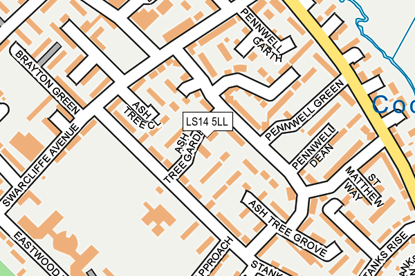 LS14 5LL map - OS OpenMap – Local (Ordnance Survey)