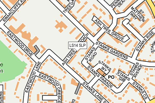 LS14 5LP map - OS OpenMap – Local (Ordnance Survey)