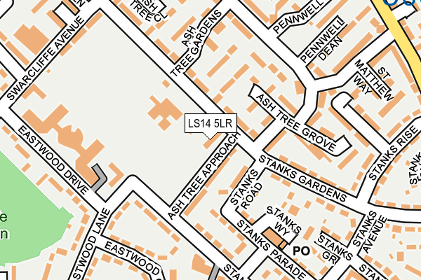 LS14 5LR map - OS OpenMap – Local (Ordnance Survey)