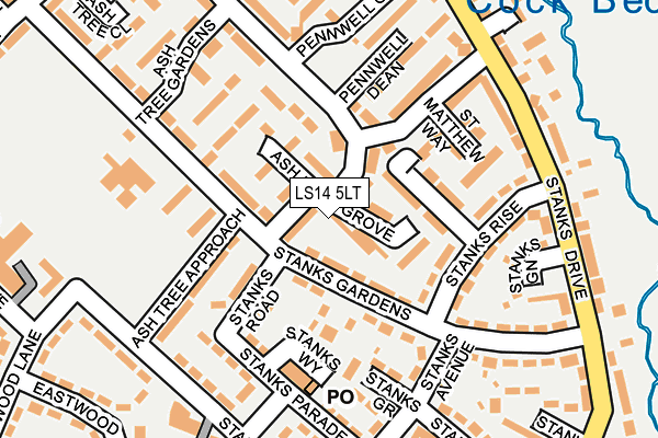 LS14 5LT map - OS OpenMap – Local (Ordnance Survey)