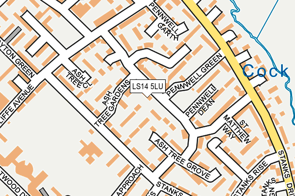 LS14 5LU map - OS OpenMap – Local (Ordnance Survey)
