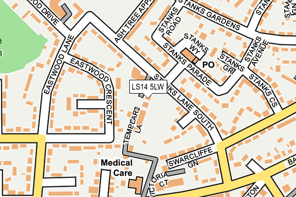 LS14 5LW map - OS OpenMap – Local (Ordnance Survey)
