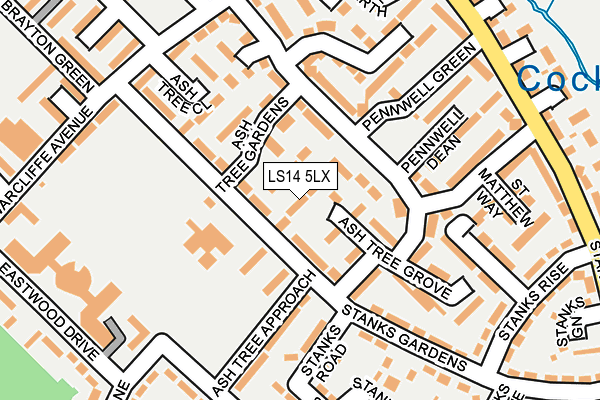 LS14 5LX map - OS OpenMap – Local (Ordnance Survey)