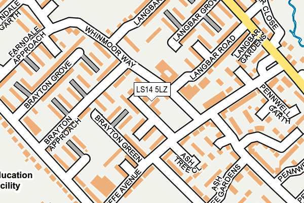 LS14 5LZ map - OS OpenMap – Local (Ordnance Survey)