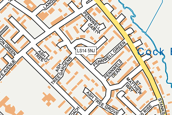 LS14 5NJ map - OS OpenMap – Local (Ordnance Survey)