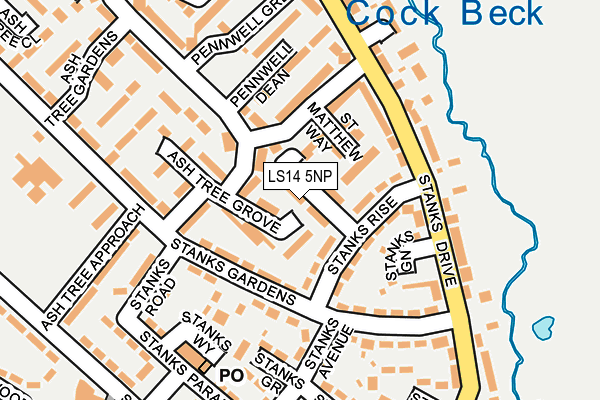 LS14 5NP map - OS OpenMap – Local (Ordnance Survey)