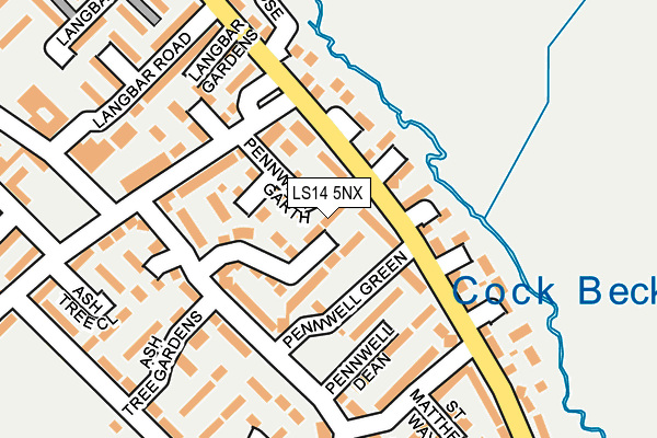 LS14 5NX map - OS OpenMap – Local (Ordnance Survey)