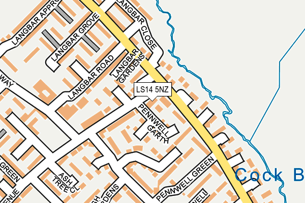LS14 5NZ map - OS OpenMap – Local (Ordnance Survey)