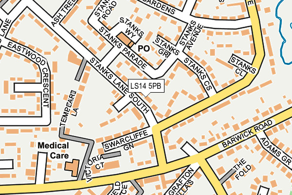 LS14 5PB map - OS OpenMap – Local (Ordnance Survey)