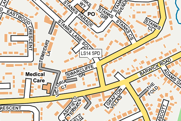LS14 5PD map - OS OpenMap – Local (Ordnance Survey)