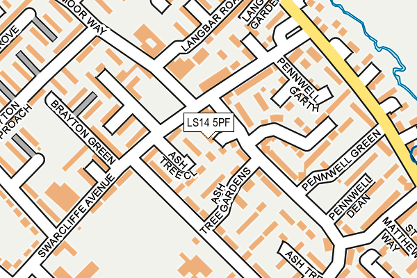 LS14 5PF map - OS OpenMap – Local (Ordnance Survey)
