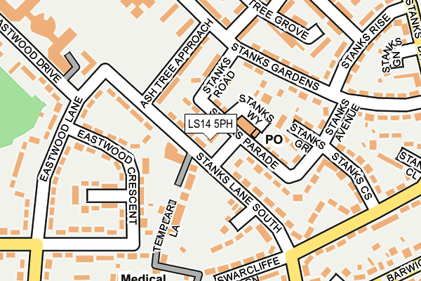 LS14 5PH map - OS OpenMap – Local (Ordnance Survey)