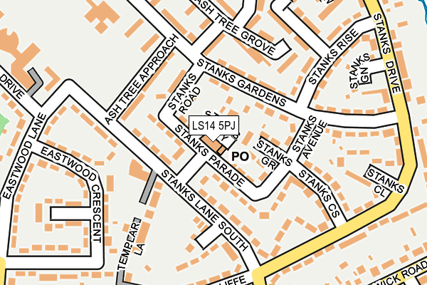 LS14 5PJ map - OS OpenMap – Local (Ordnance Survey)