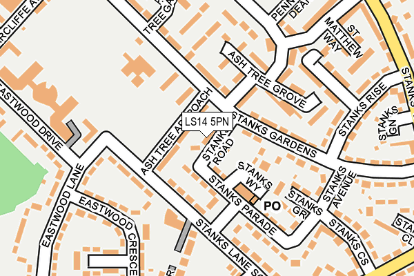 LS14 5PN map - OS OpenMap – Local (Ordnance Survey)