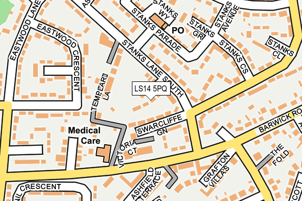 LS14 5PQ map - OS OpenMap – Local (Ordnance Survey)
