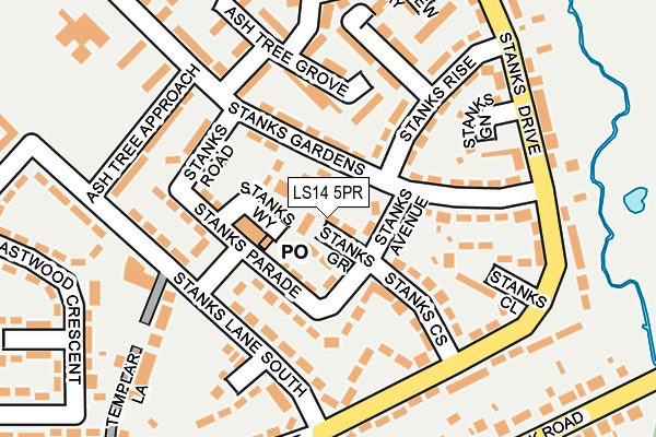 LS14 5PR map - OS OpenMap – Local (Ordnance Survey)