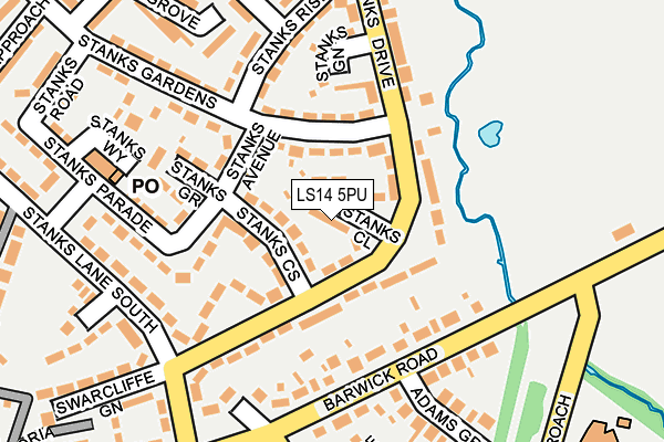 LS14 5PU map - OS OpenMap – Local (Ordnance Survey)
