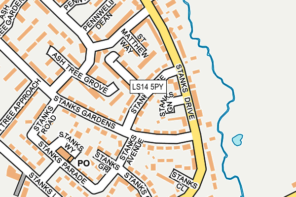 LS14 5PY map - OS OpenMap – Local (Ordnance Survey)