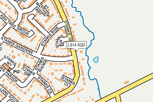 LS14 5QD map - OS OpenMap – Local (Ordnance Survey)