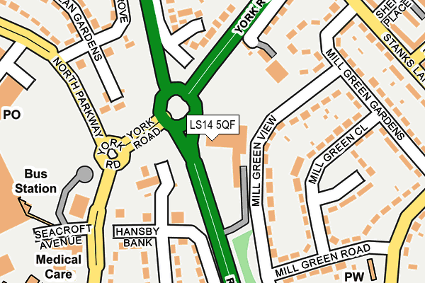 LS14 5QF map - OS OpenMap – Local (Ordnance Survey)