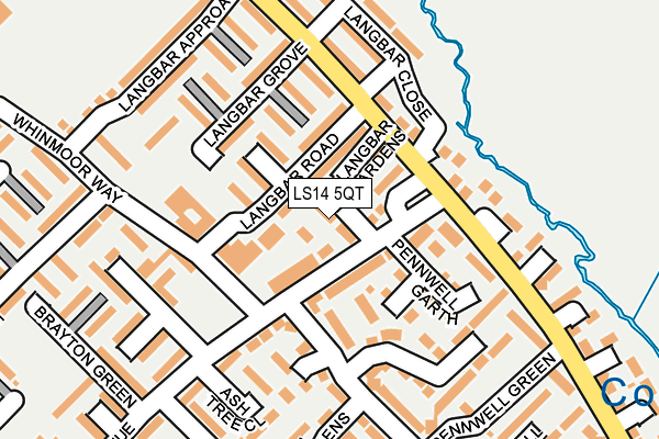 LS14 5QT map - OS OpenMap – Local (Ordnance Survey)