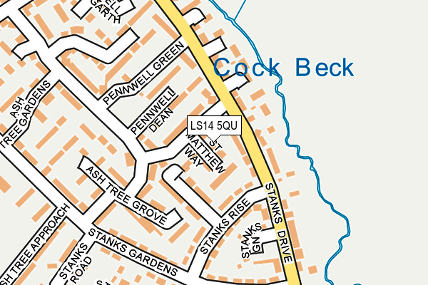 LS14 5QU map - OS OpenMap – Local (Ordnance Survey)