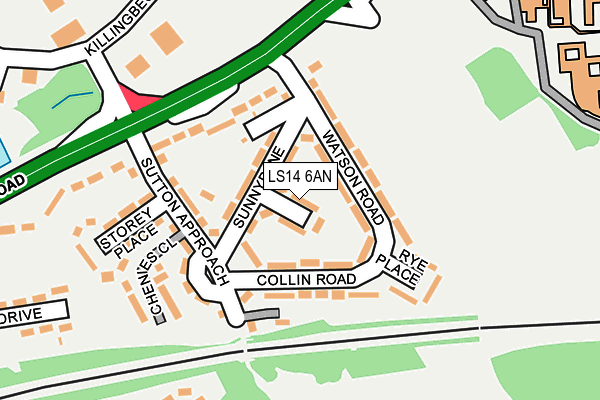LS14 6AN map - OS OpenMap – Local (Ordnance Survey)