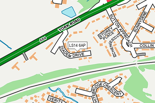 LS14 6AP map - OS OpenMap – Local (Ordnance Survey)