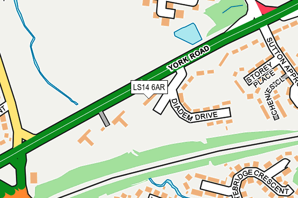 LS14 6AR map - OS OpenMap – Local (Ordnance Survey)