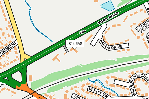 LS14 6AS map - OS OpenMap – Local (Ordnance Survey)