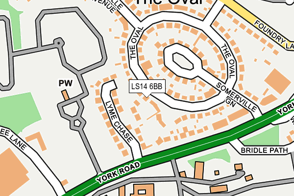 LS14 6BB map - OS OpenMap – Local (Ordnance Survey)