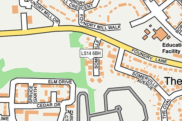LS14 6BH map - OS OpenMap – Local (Ordnance Survey)