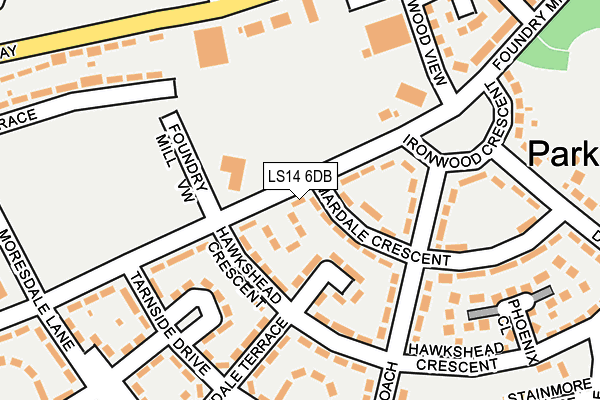 LS14 6DB map - OS OpenMap – Local (Ordnance Survey)