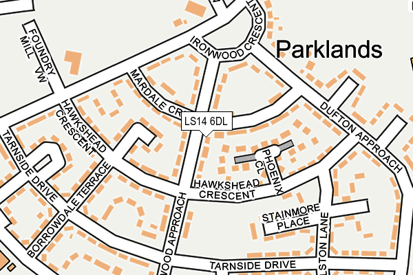 LS14 6DL map - OS OpenMap – Local (Ordnance Survey)