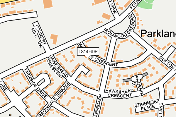 LS14 6DP map - OS OpenMap – Local (Ordnance Survey)