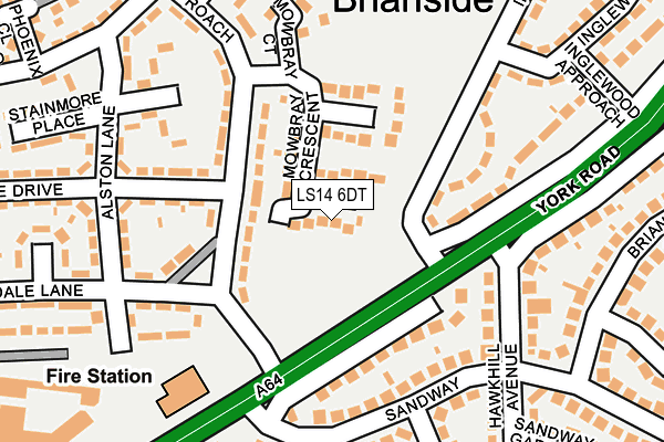 LS14 6DT map - OS OpenMap – Local (Ordnance Survey)