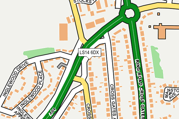 LS14 6DX map - OS OpenMap – Local (Ordnance Survey)