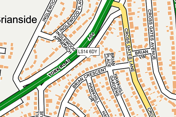 LS14 6DY map - OS OpenMap – Local (Ordnance Survey)