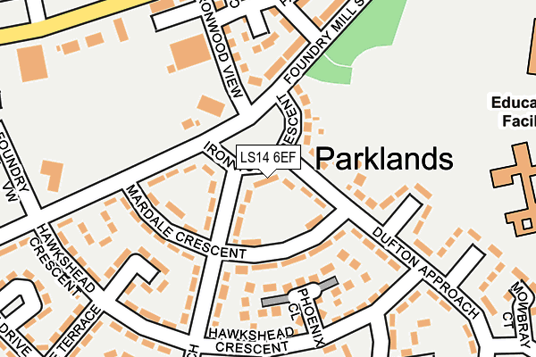 LS14 6EF map - OS OpenMap – Local (Ordnance Survey)