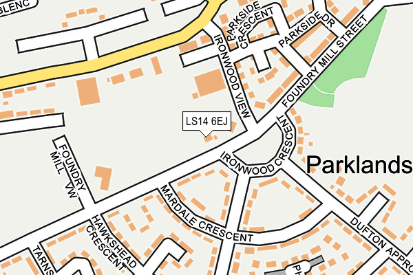 LS14 6EJ map - OS OpenMap – Local (Ordnance Survey)