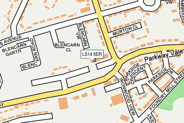 LS14 6ER map - OS OpenMap – Local (Ordnance Survey)
