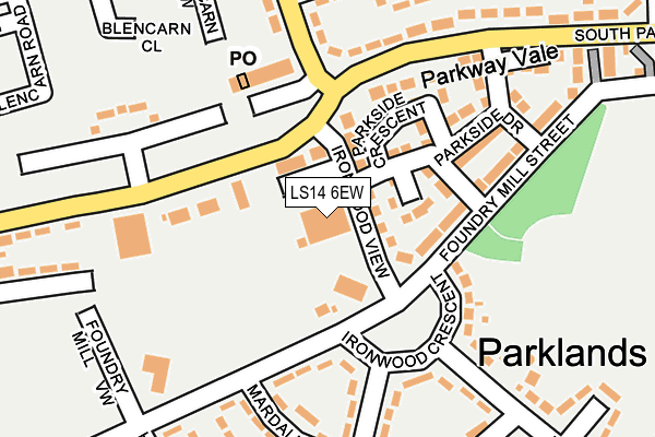 LS14 6EW map - OS OpenMap – Local (Ordnance Survey)