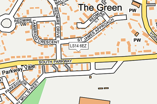 LS14 6EZ map - OS OpenMap – Local (Ordnance Survey)