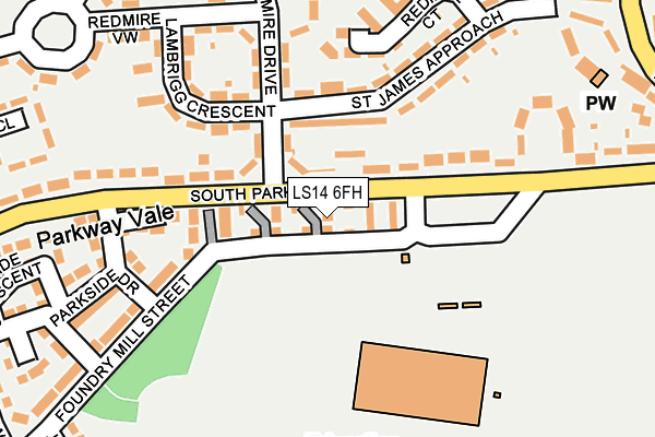 LS14 6FH map - OS OpenMap – Local (Ordnance Survey)