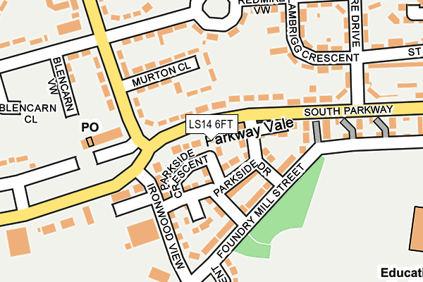 LS14 6FT map - OS OpenMap – Local (Ordnance Survey)