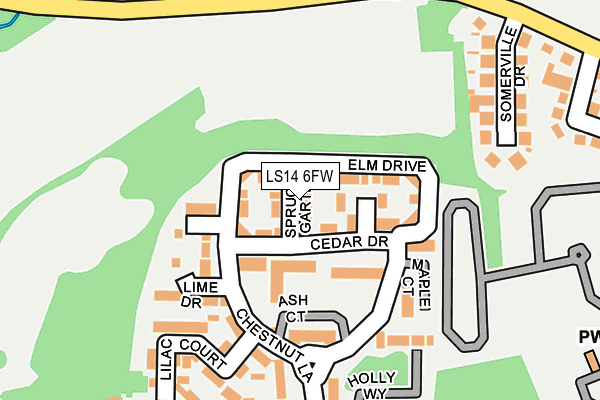 LS14 6FW map - OS OpenMap – Local (Ordnance Survey)