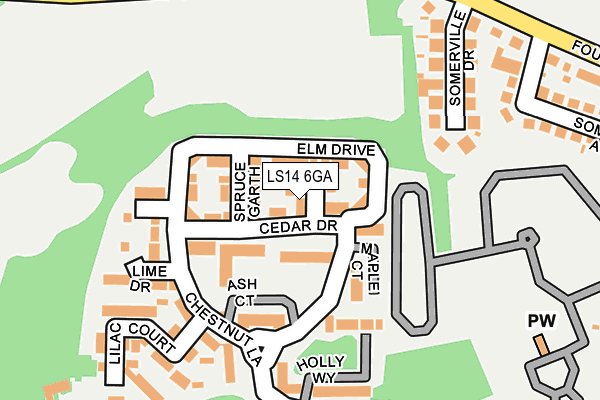 LS14 6GA map - OS OpenMap – Local (Ordnance Survey)