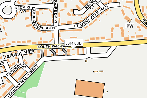 LS14 6GD map - OS OpenMap – Local (Ordnance Survey)