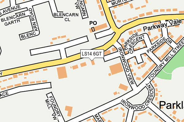 LS14 6GT map - OS OpenMap – Local (Ordnance Survey)
