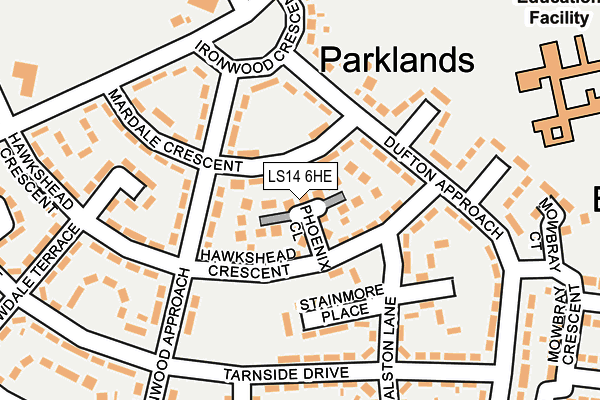 LS14 6HE map - OS OpenMap – Local (Ordnance Survey)